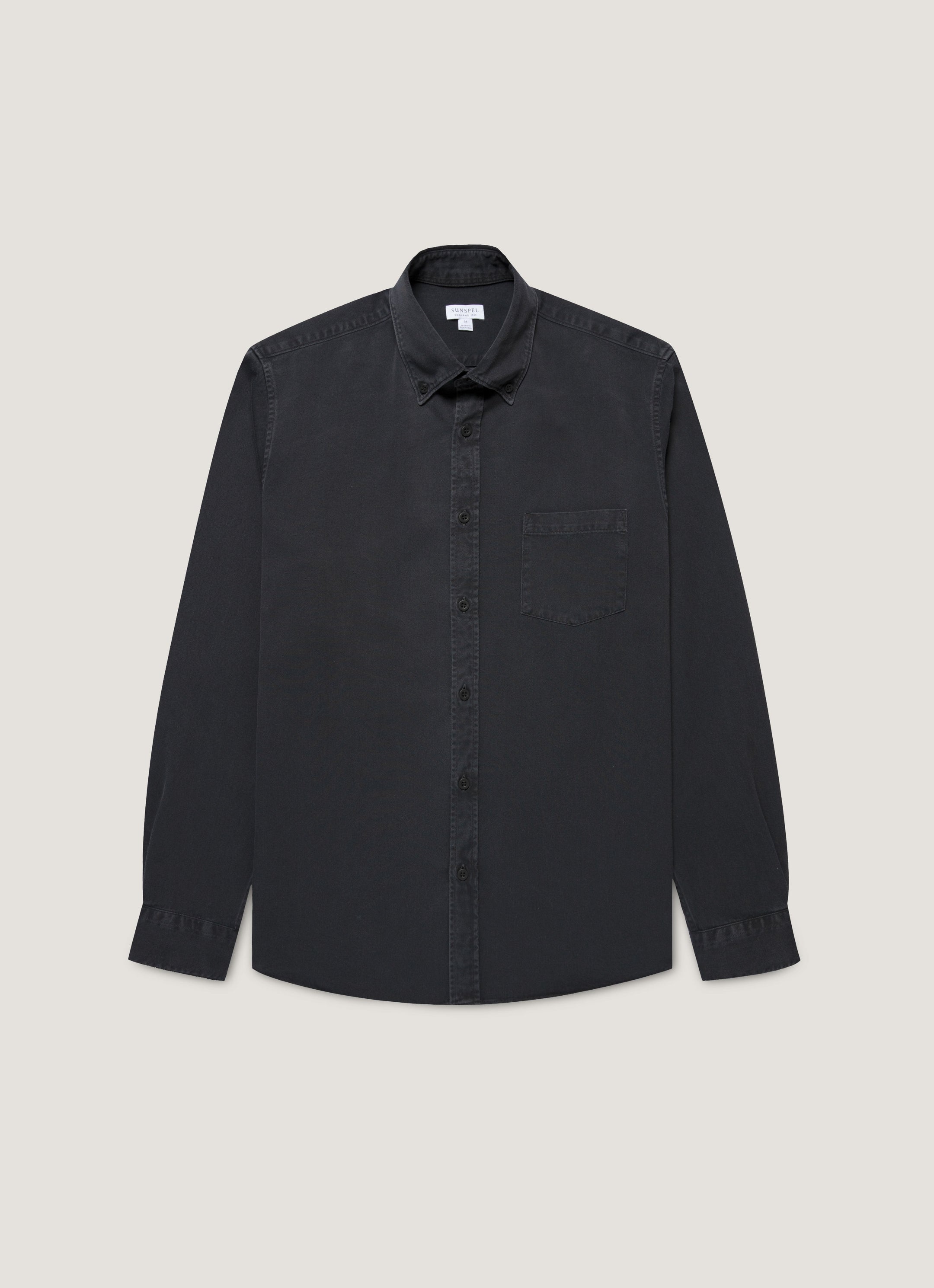 Men's Button Down Twill Shirt in Black