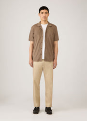 Men's Riviera Camp Collar Shirt in Dark Cedar