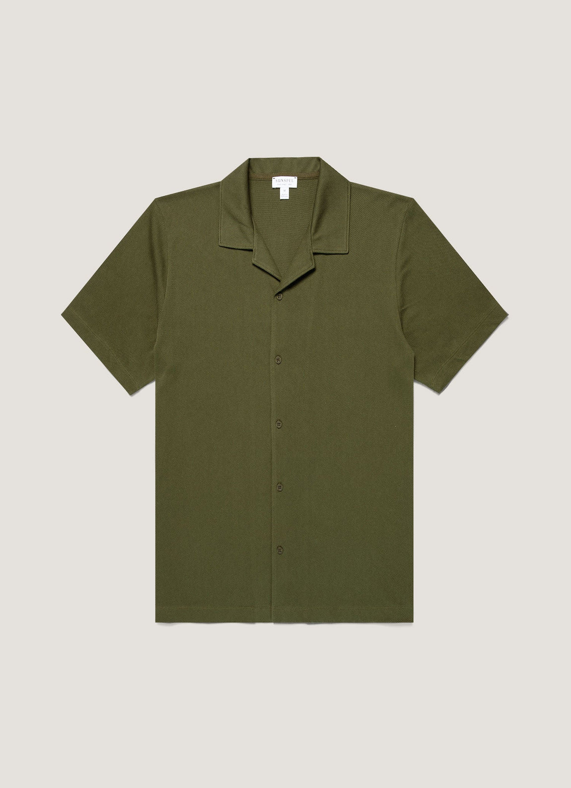 Men's Riviera Camp Collar Shirt in Deep Olive