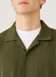 Men's Riviera Camp Collar Shirt in Deep Olive