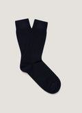 Men's Cashmere Ribbed Socks in Navy