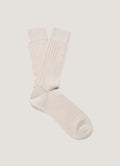 Men's Cashmere Ribbed Socks in Natural