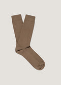 Men's Cotton Ribbed Socks in Mink