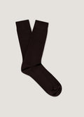 Men's Cotton Ribbed Socks in Truffle