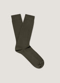 Men's Cotton Ribbed Socks in Khaki