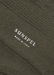 Men's Cotton Ribbed Socks in Khaki