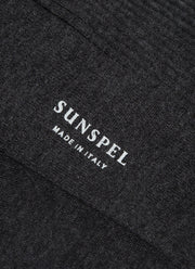 Men's Cotton Ribbed Socks in Charcoal Melange
