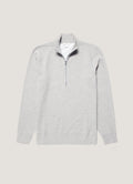 Men's Half Zip Loopback Sweatshirt in Grey Melange