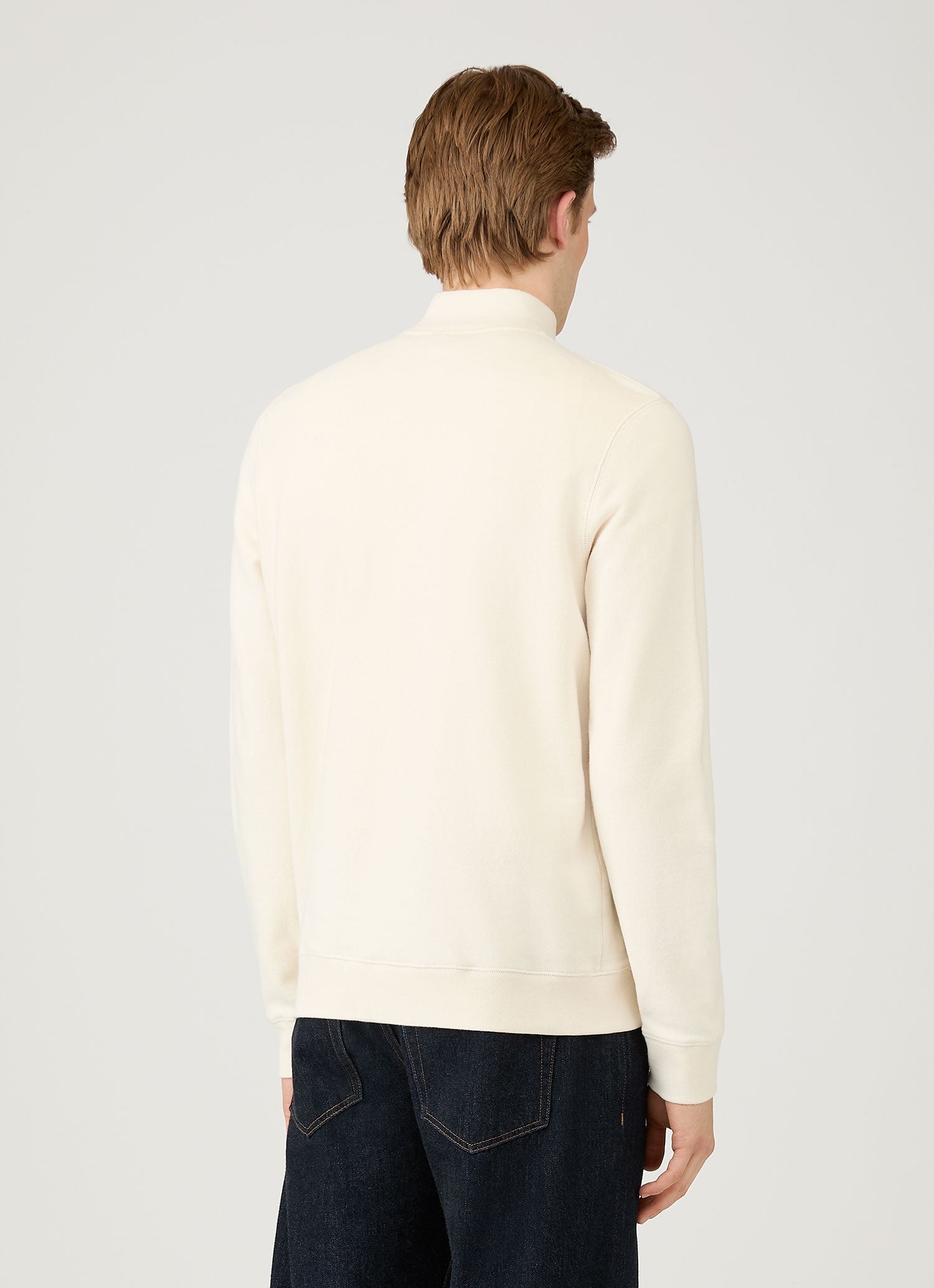 Men's Undyed Half Zip Loopback Sweatshirt in Undyed