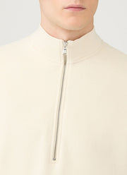 Men's Undyed Half Zip Loopback Sweatshirt in Undyed