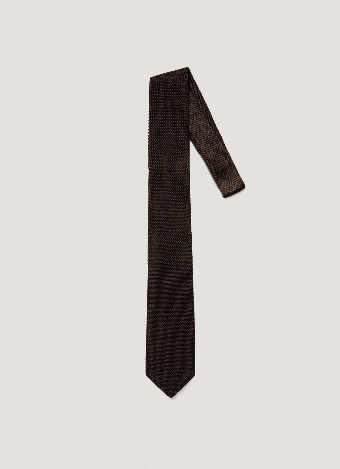 Men's Silk Knitted Tie in Dark Chocolate