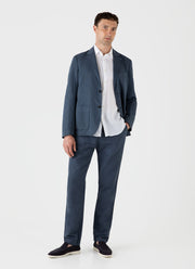 Men's Cotton Linen Drawstring Trouser in Shale Blue