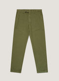 Men's Cotton Linen Trouser in Deep Olive