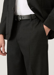 Men's Lightweight Travel Wool Trouser in Dark Charcoal Melange