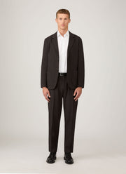 Men's Textured Wool Trouser in Truffle
