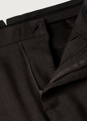 Men's Textured Wool Trouser in Truffle