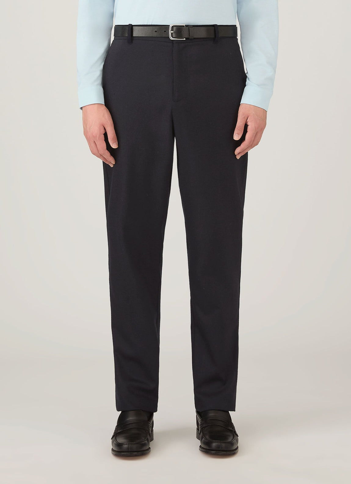 Men's Wool Cashmere Flannel Trouser in Navy