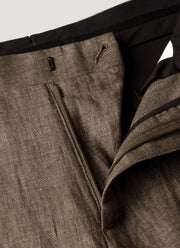 Men's Linen Trouser in Dark Walnut