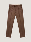 Men's Wool Cashmere Flannel Trouser in Light Brown Melange