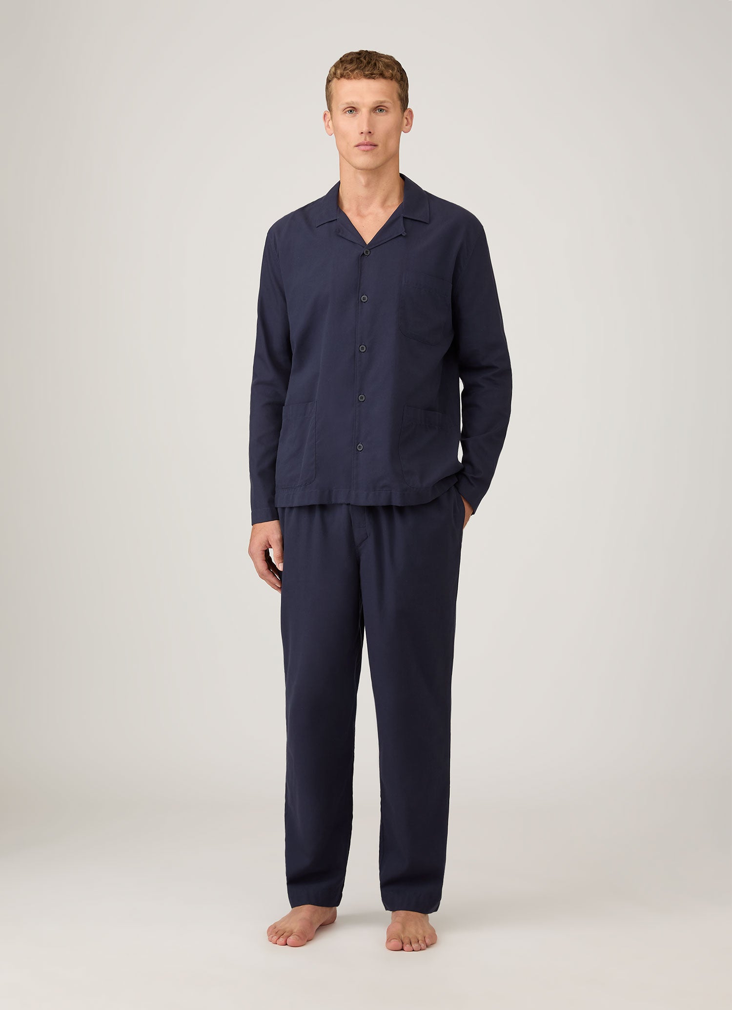 Men's Cotton Flannel Pyjama Trouser in Navy