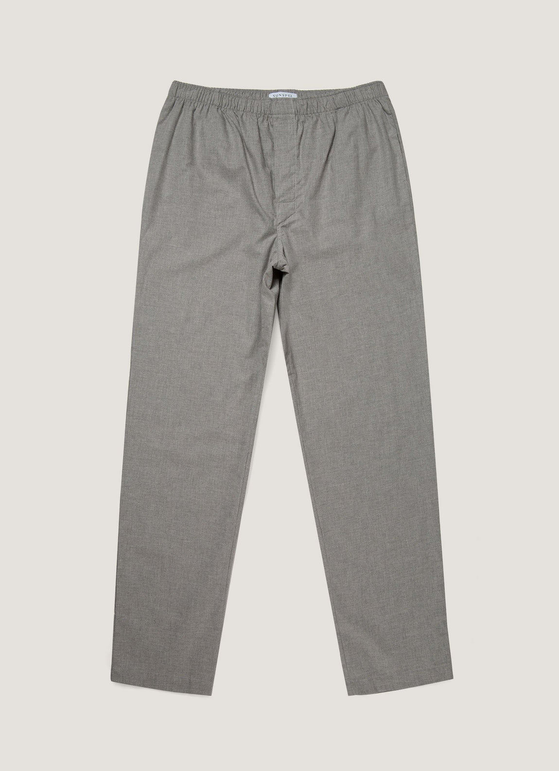 Men's Cotton Flannel Pyjama Set in Mid Grey Melange