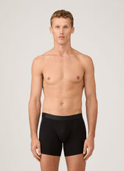 Men's Stretch Cotton Boxer Briefs in Black