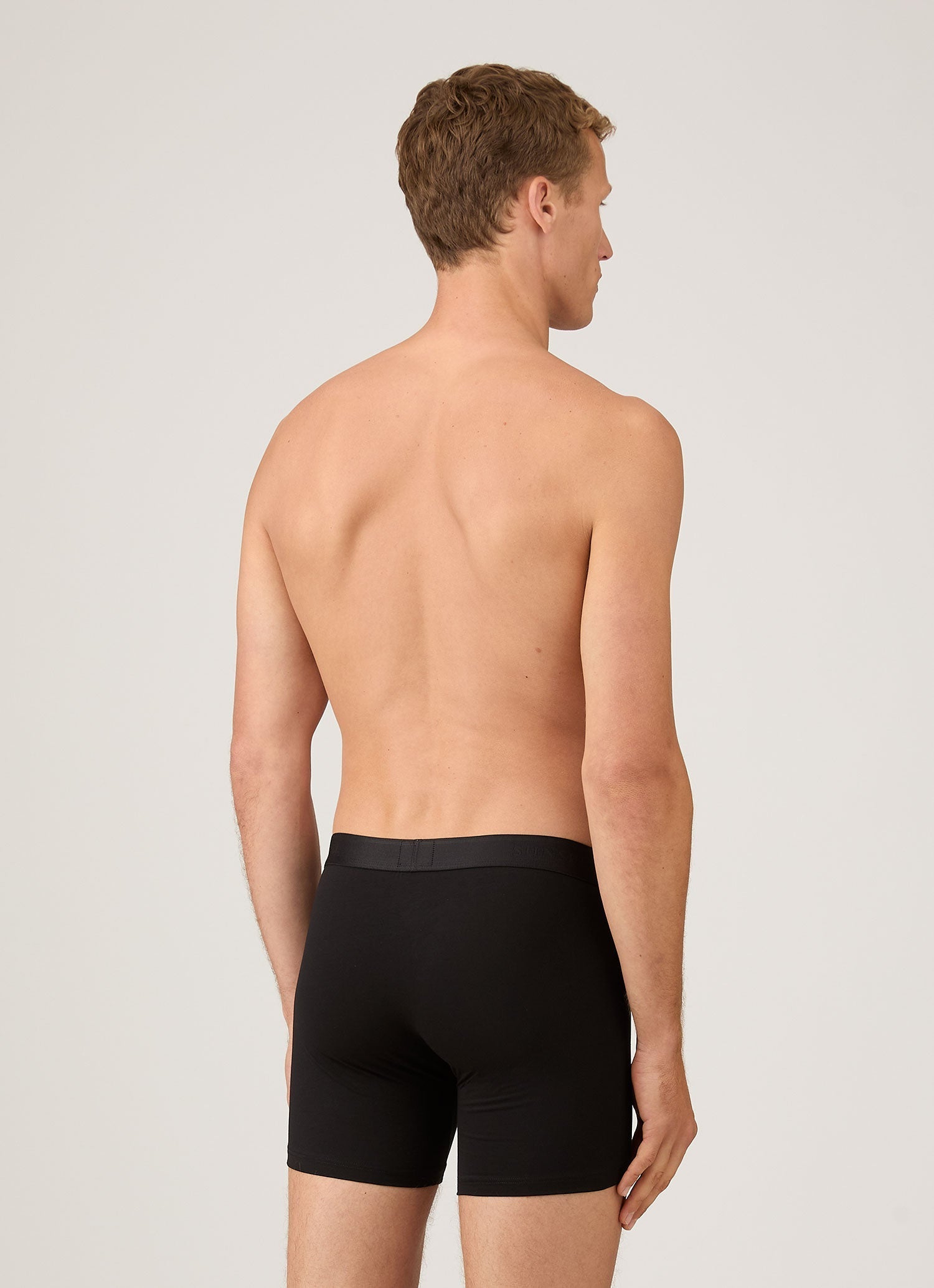 Men's Stretch Cotton Boxer Briefs in Black