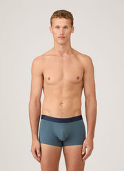 Men's Stretch Cotton Trunks in Dark Petrol
