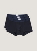 Men's Stretch Cotton Trunks 3-Pack in Navy