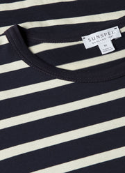 Men's Classic T-shirt in Navy/Ecru Breton Stripe