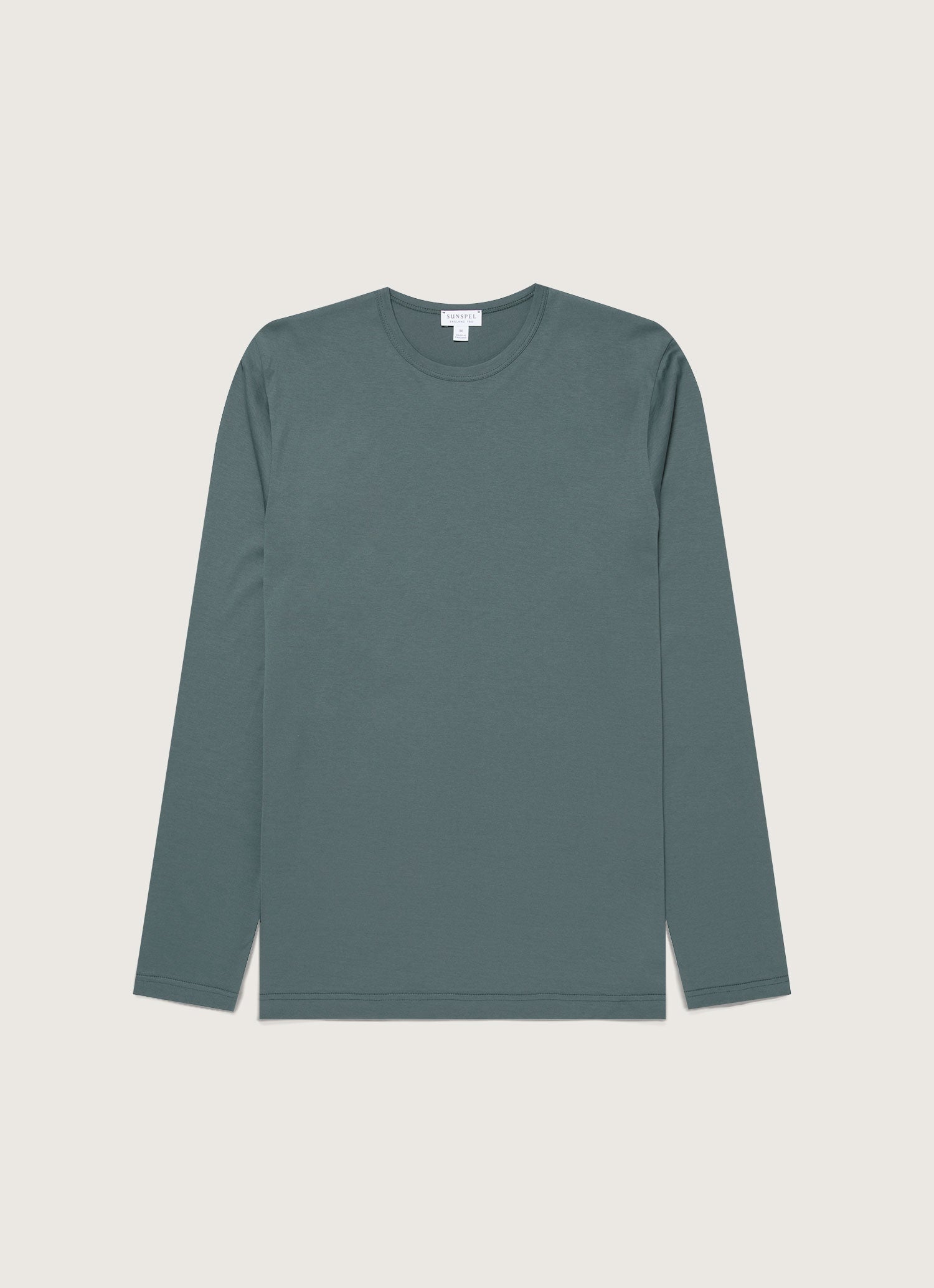 Men's Long Sleeve Classic T-shirt in Dark Petrol | Sunspel