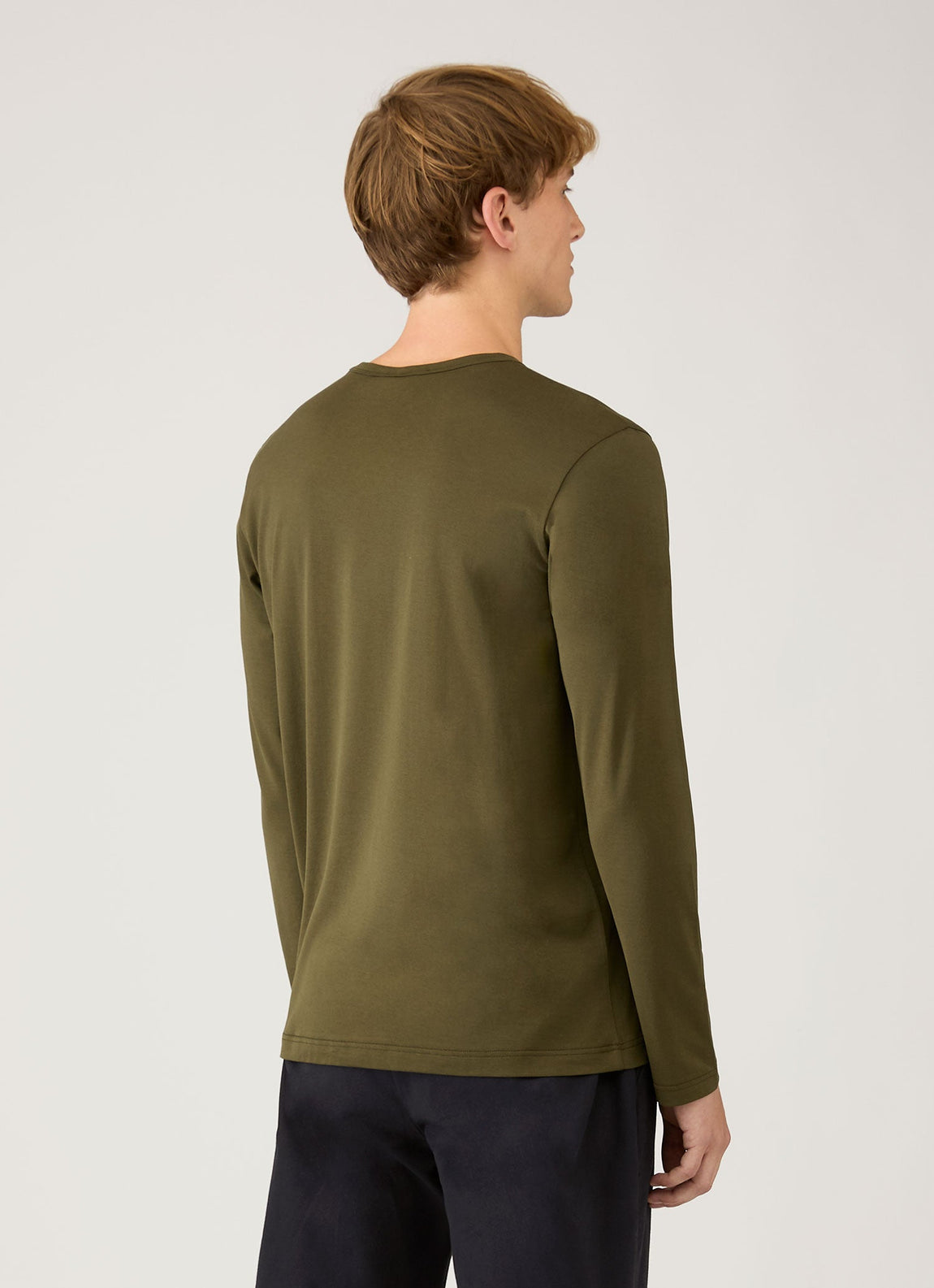 Men's Long Sleeve Classic T-shirt in Deep Olive