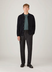 Men's Long Sleeve Heavyweight T-shirt in Dark Petrol