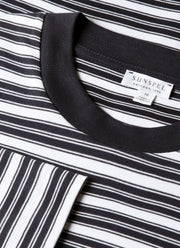 Men's Long Sleeve Heavyweight T-shirt in White/Navy