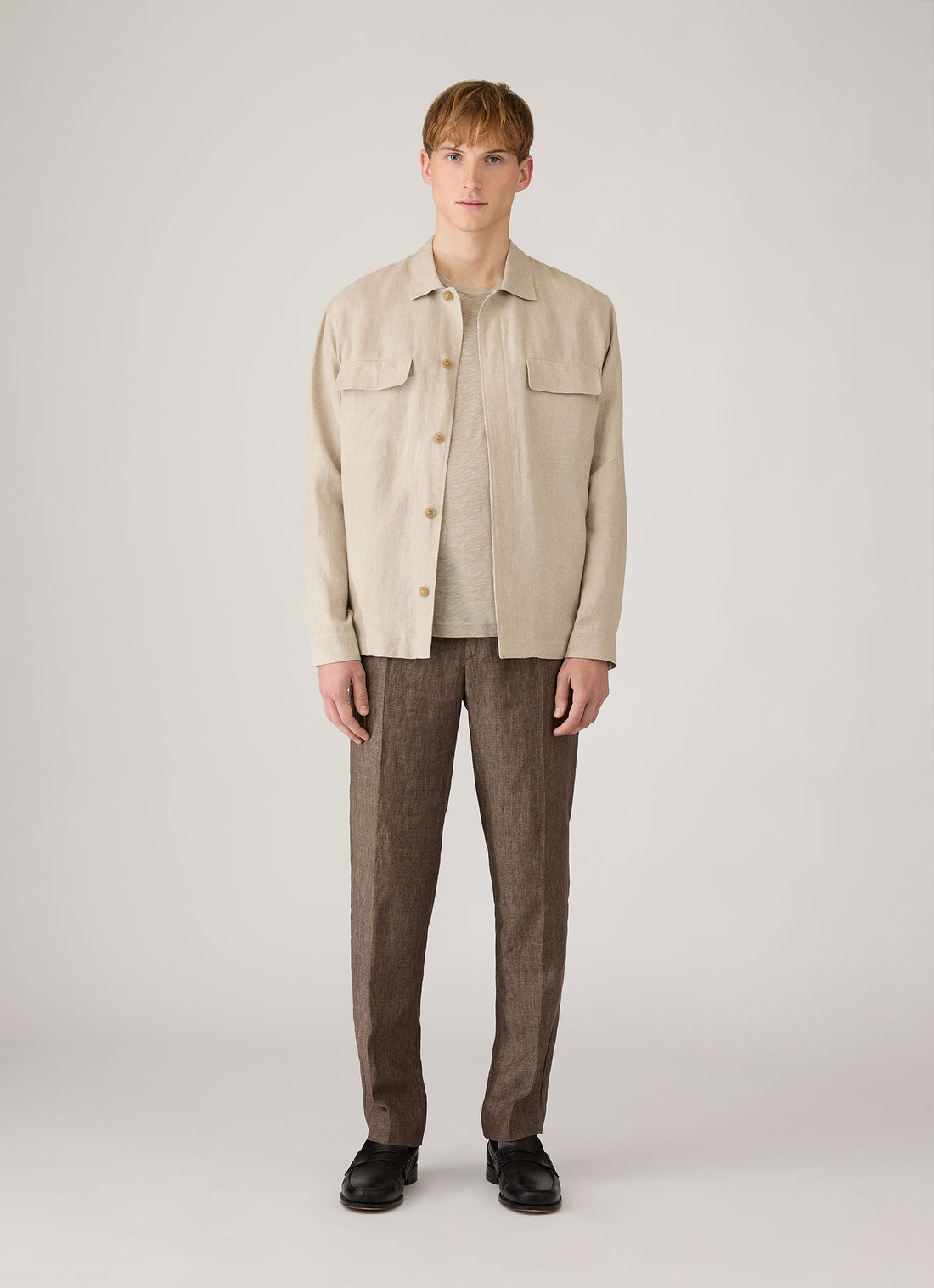 Men's Cotton Linen T-shirt in Ash