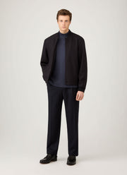 Men's Roll Neck Heavyweight T-shirt in Navy