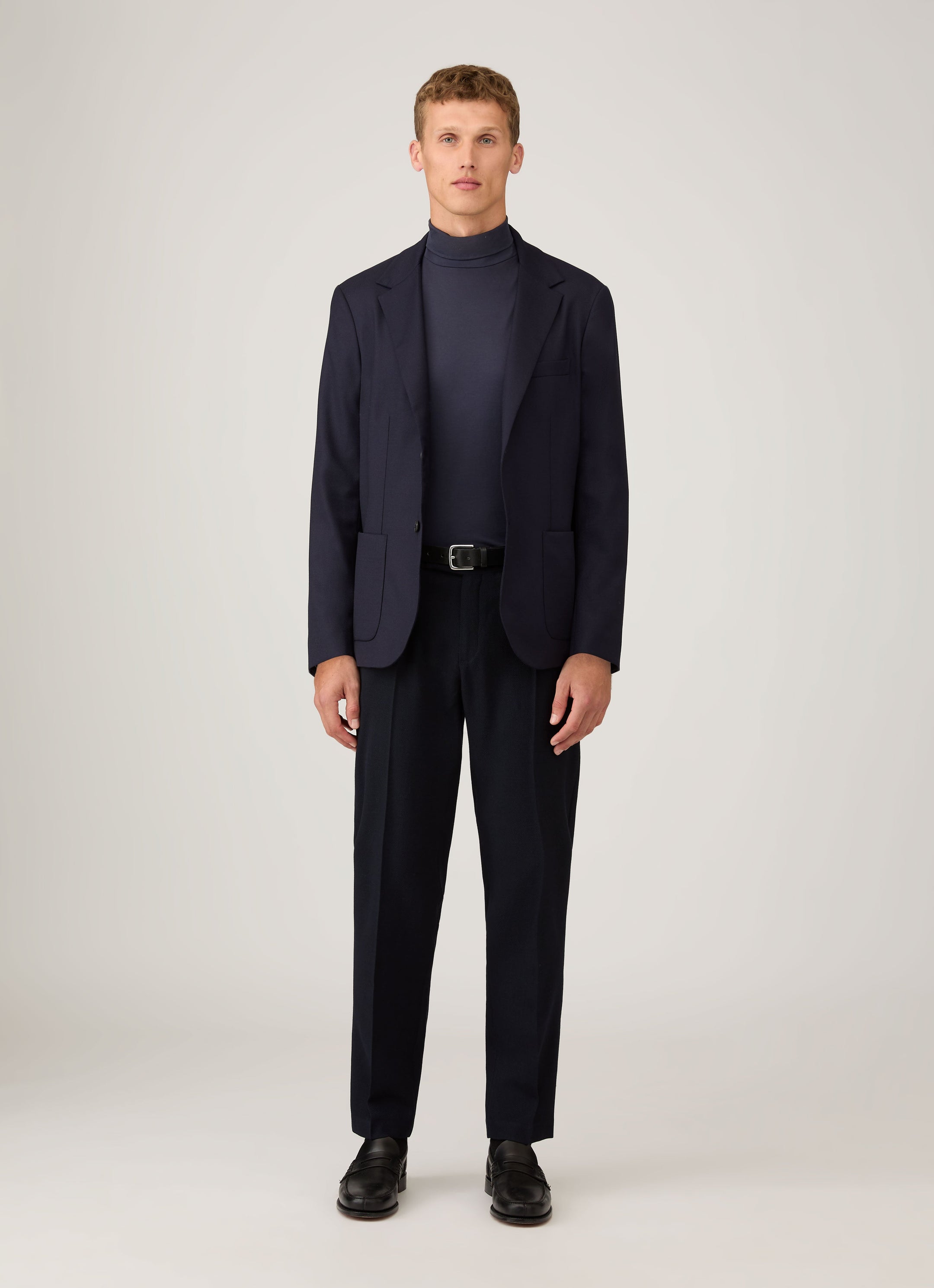 Men's Long Sleeve Roll Neck in Navy