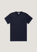 Men's Brushed Cotton T-shirt in Midnight Navy