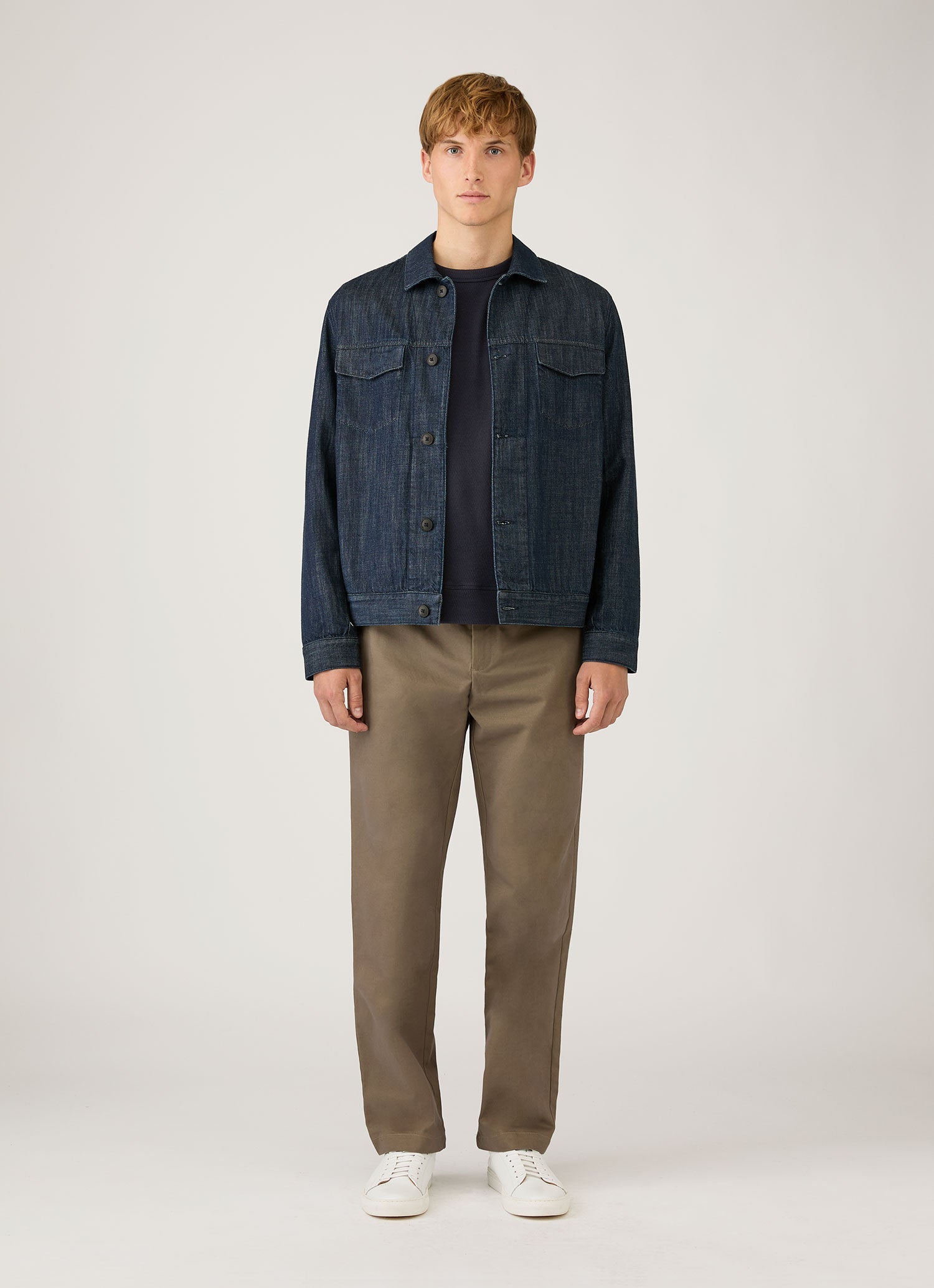 Men's Long Sleeve Cellulock Crew Neck in Navy