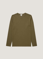 Men's Long Sleeve Heavyweight Jersey T-shirt in Deep Olive