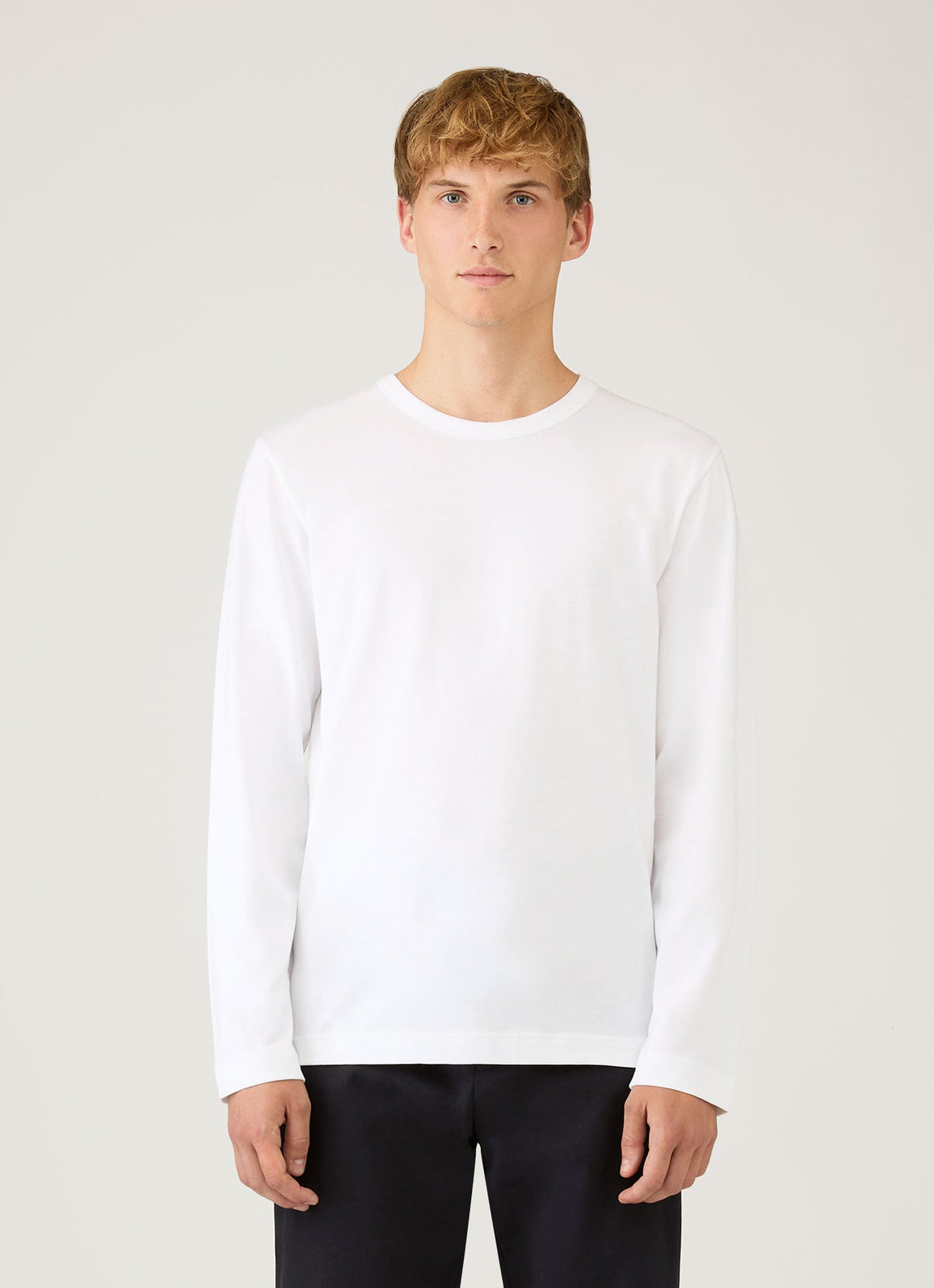 Men's Long Sleeve Heavyweight Jersey T-shirt in White