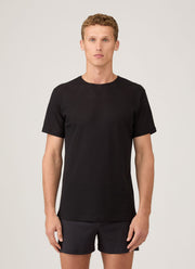 Men's Cellular Cotton Underwear T-shirt in Black