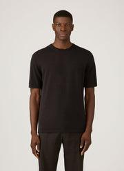 Men's Sea Island Cotton Knit T-shirt in Black