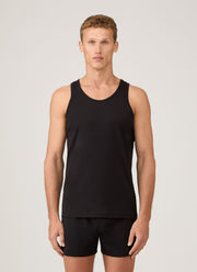 Men's Superfine Cotton Underwear Vest in Black