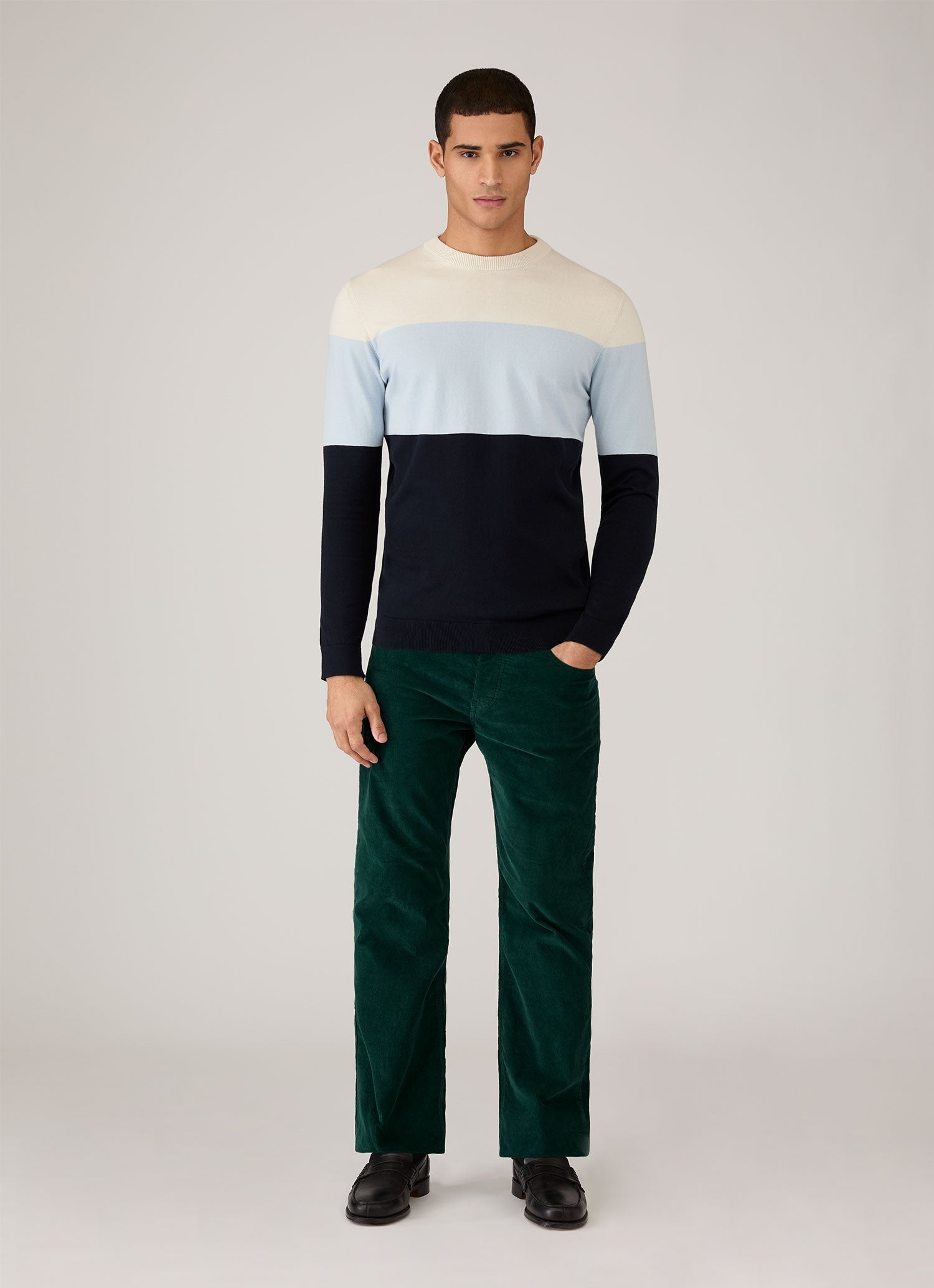 Men's Sunspel x Paul Weller Jumper in Vintage Blue