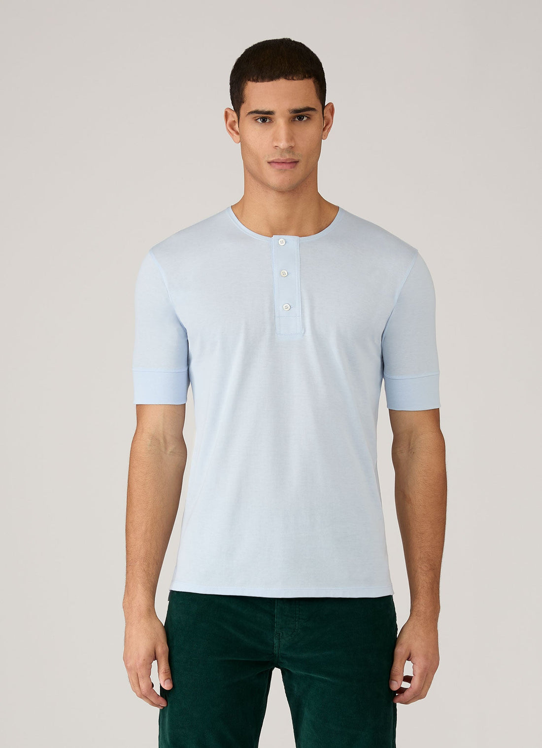 Men's Sunspel x Paul Weller Henley in Ice Blue