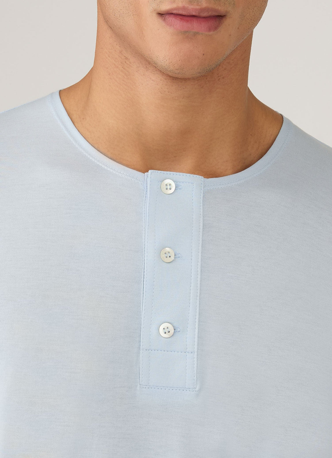 Men's Sunspel x Paul Weller Henley in Ice Blue