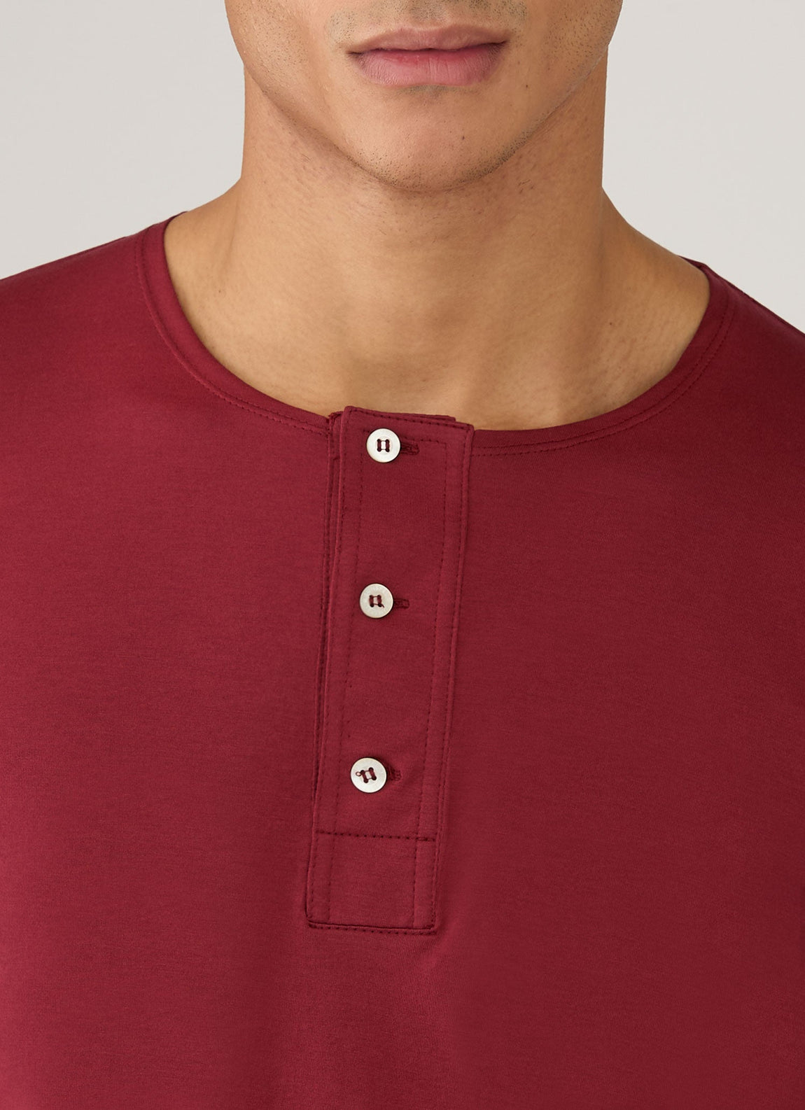 Men's Sunspel x Paul Weller Henley in Dark Cherry