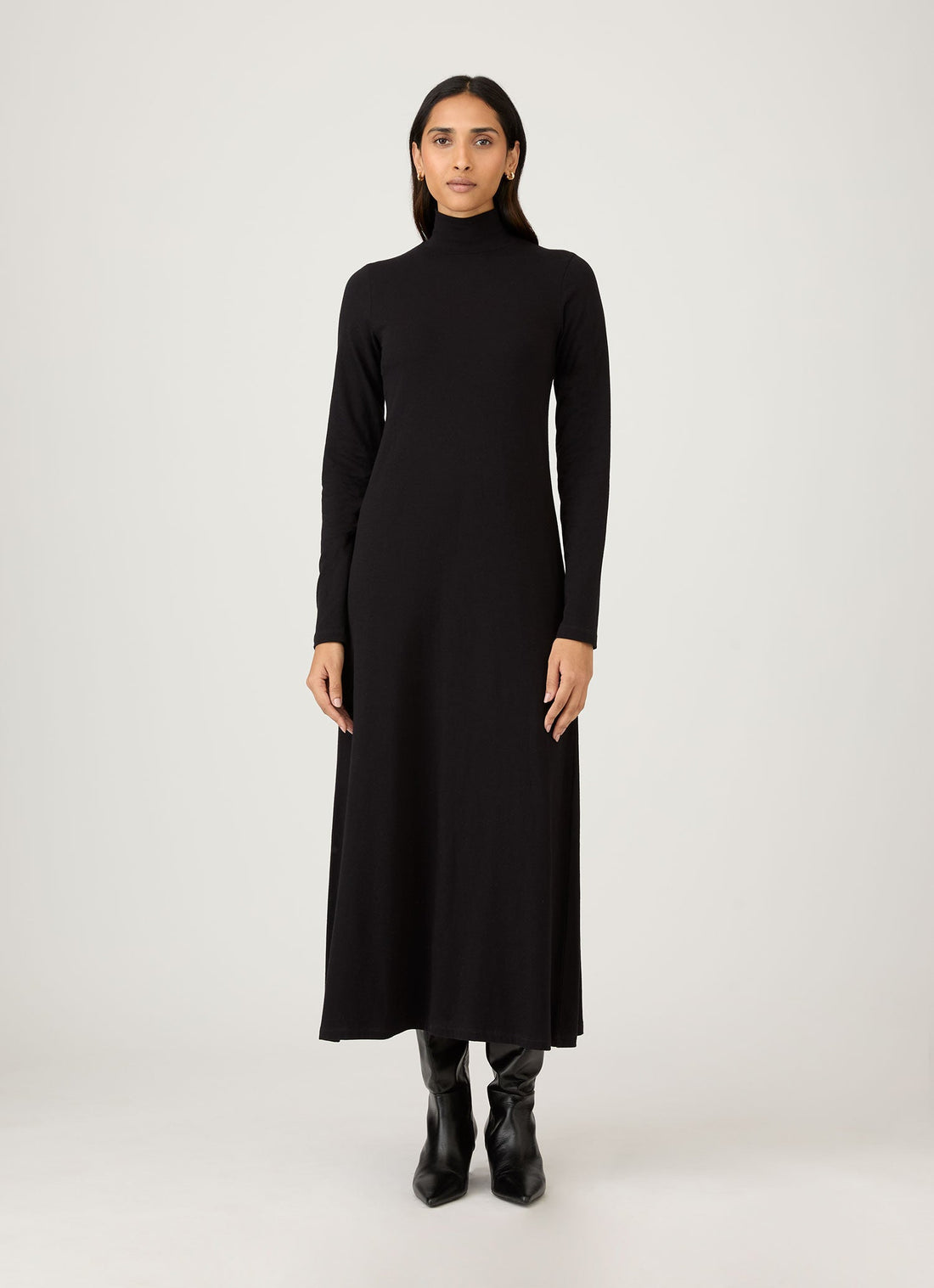 Women's Jersey Midi Dress in Black