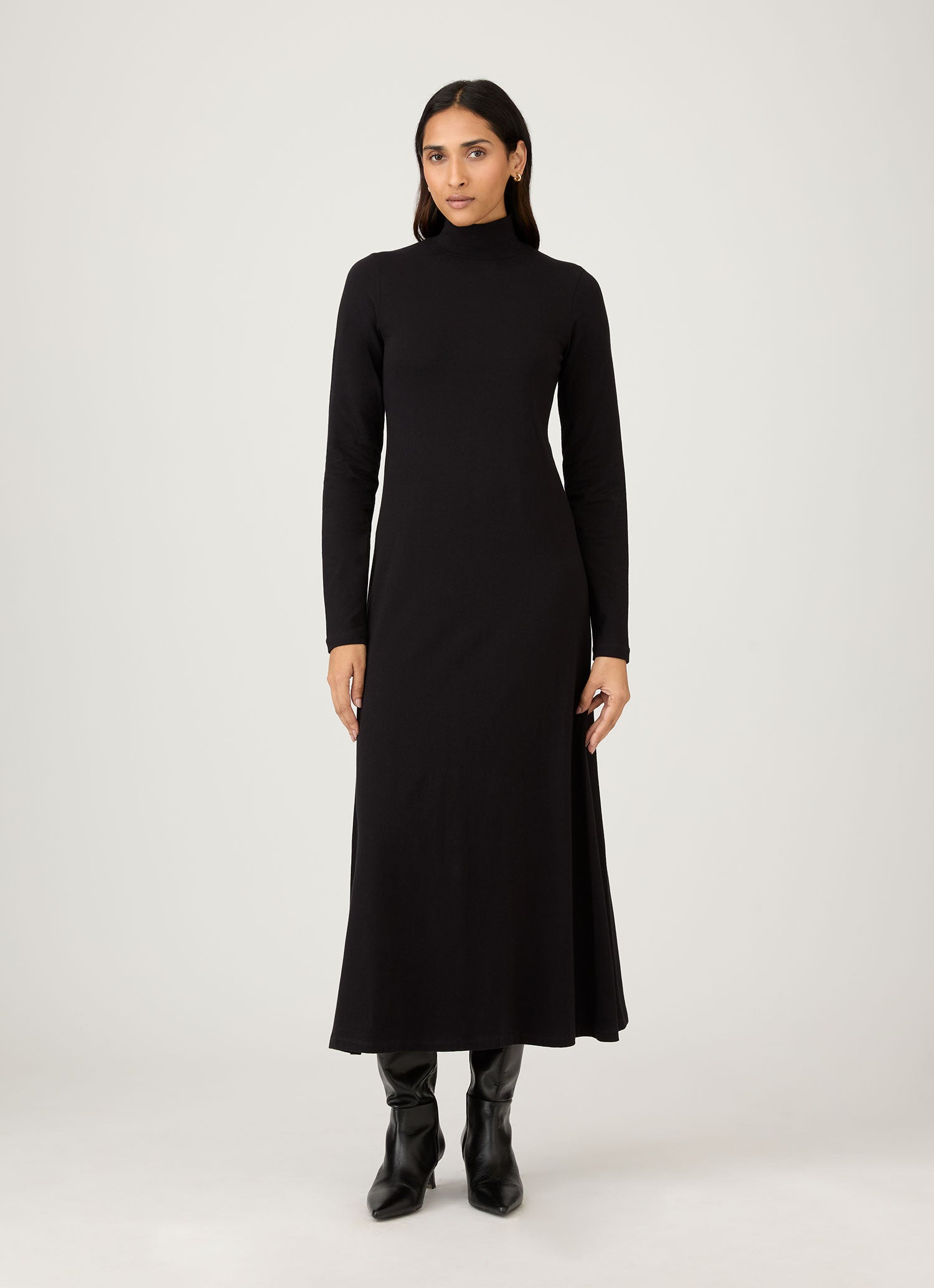 Women's Jersey Midi Dress in Black